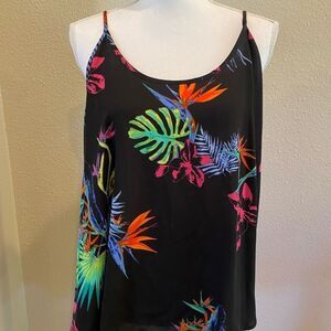 Tropical Print Sleeveless Top